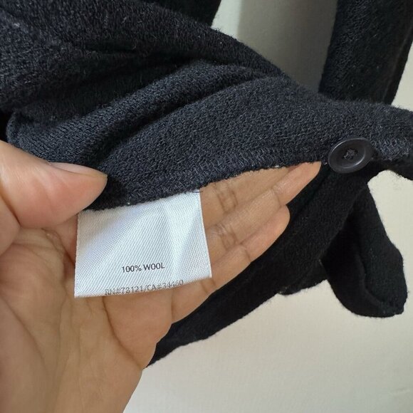Vintage EILEEN FISHER  100% Wool Cardigan Sz PP Black Button Front Women’s - Picture 8 of 16